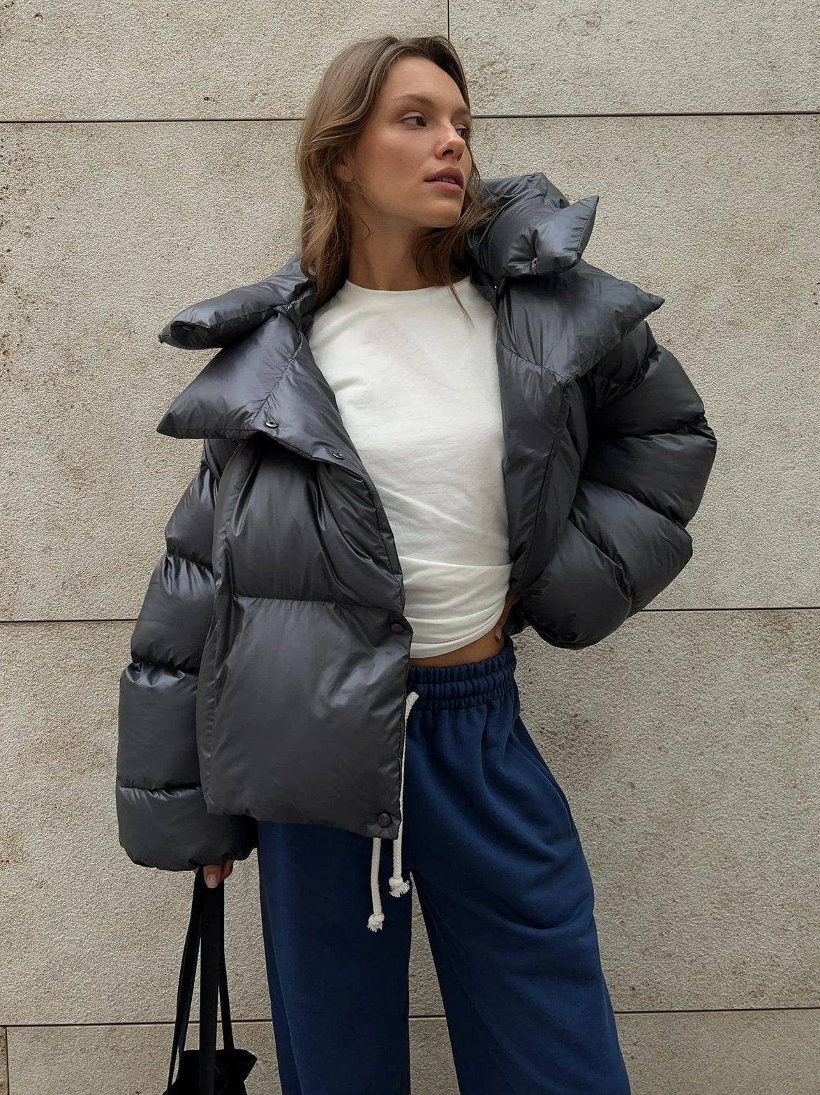 Doudoune oversize fermeture zip style