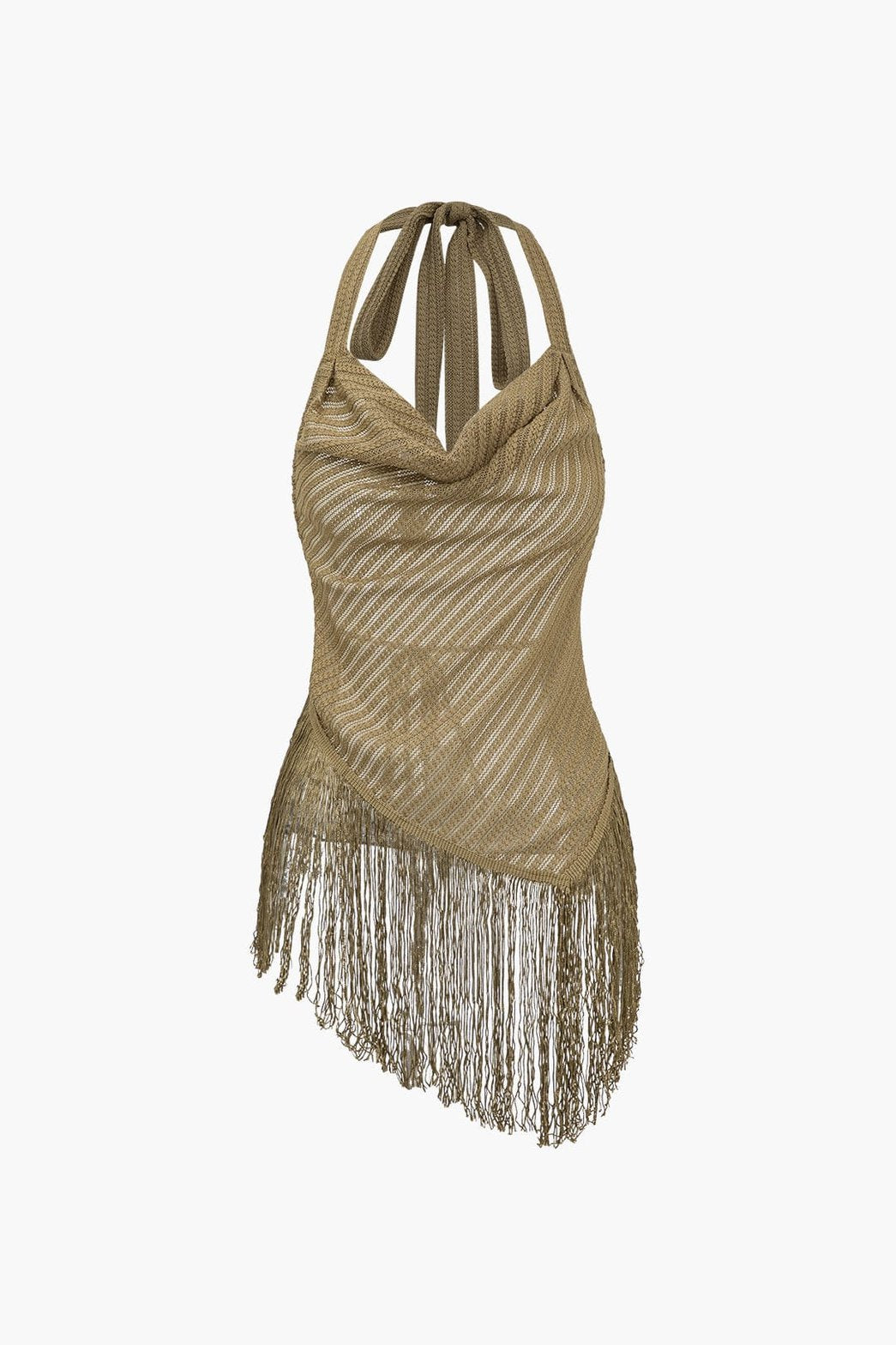 Tenue de soirée asymétrique olive cristal