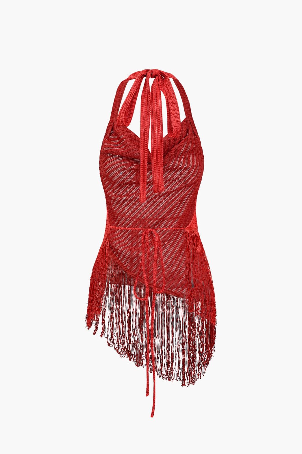 Tenue élégante drapée grenat