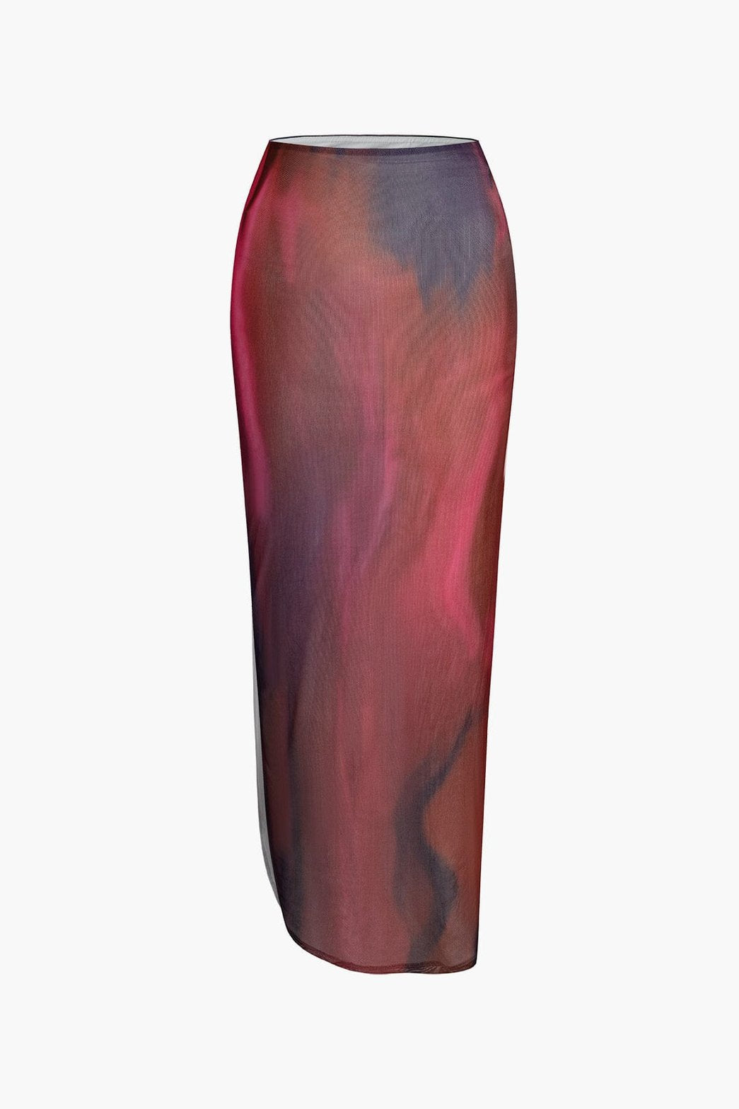 Top une épaule et jupe longue bordeaux style