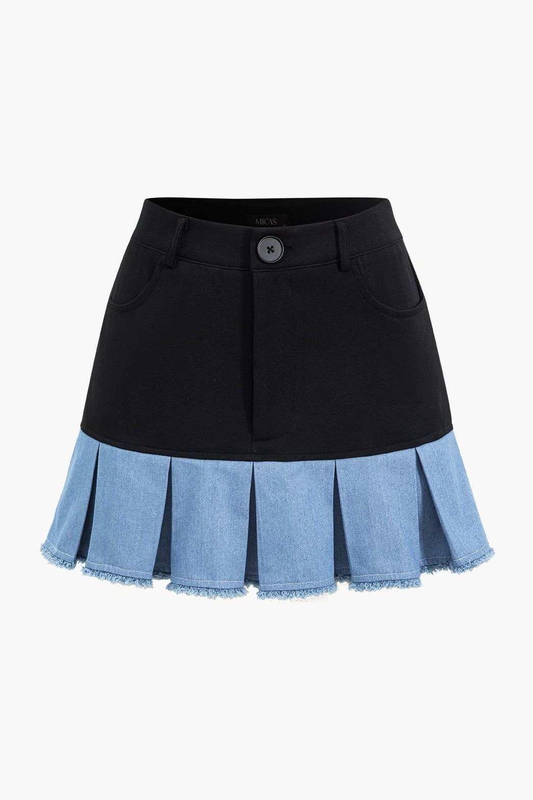 Jupe plissée bicolore détail nuage