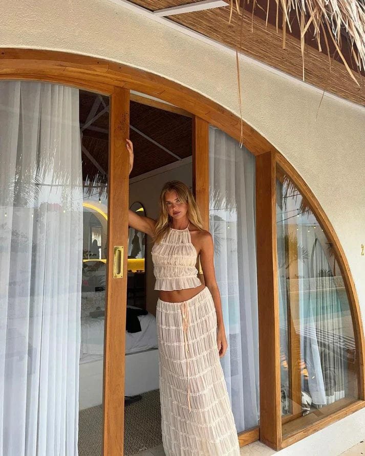 Tenue bohème estivale blanche océan