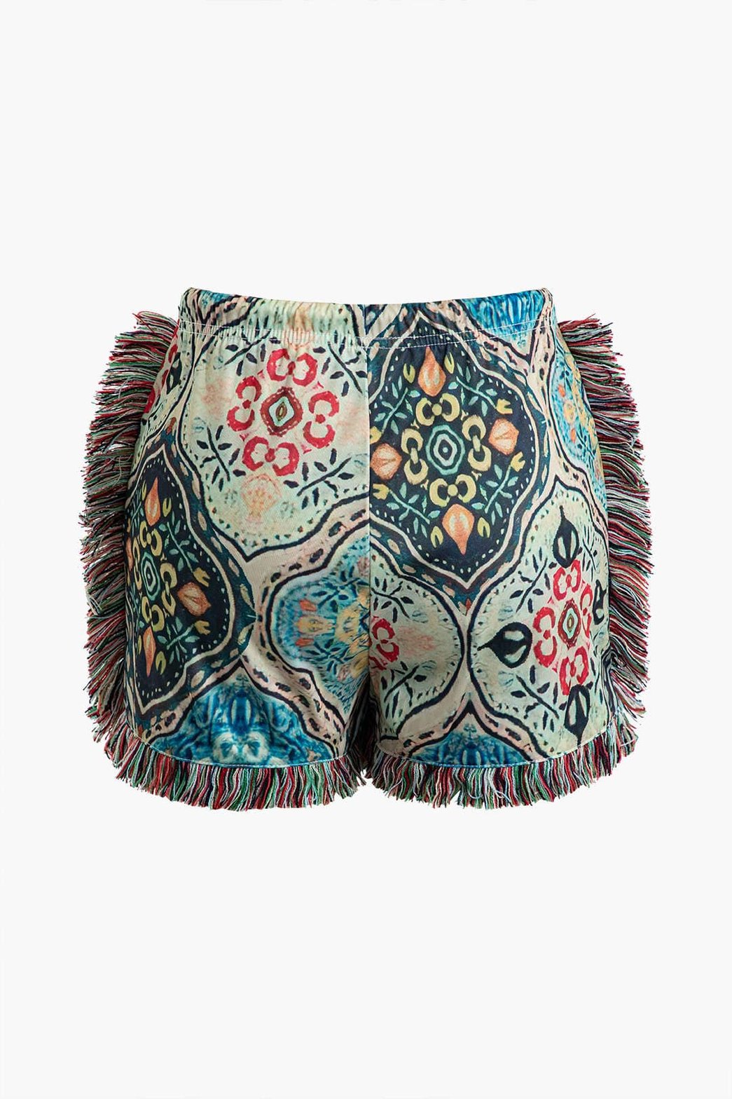 Détail franges colorées ensemble bohème danse