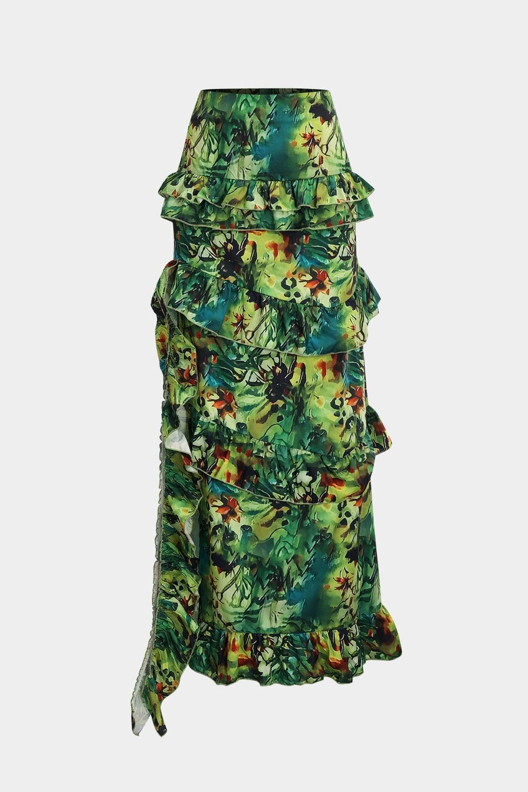 Détail des volants de la jupe imprimée - Douceur