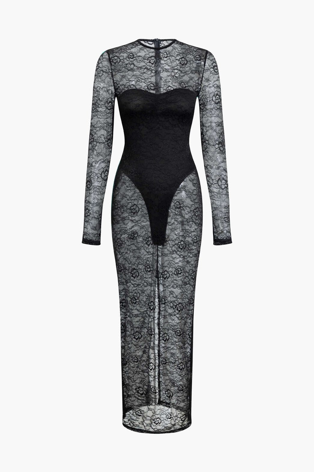 Body bustier avec robe dentelle transparente Grâce