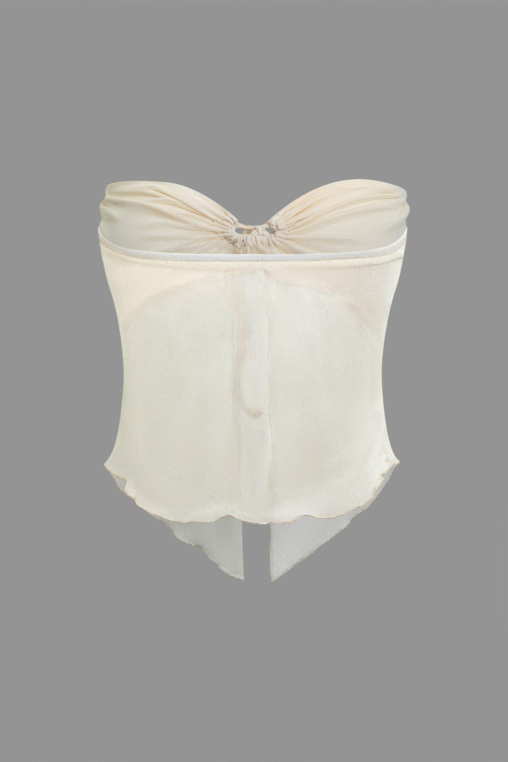 Top bustier froncé blanc délicat