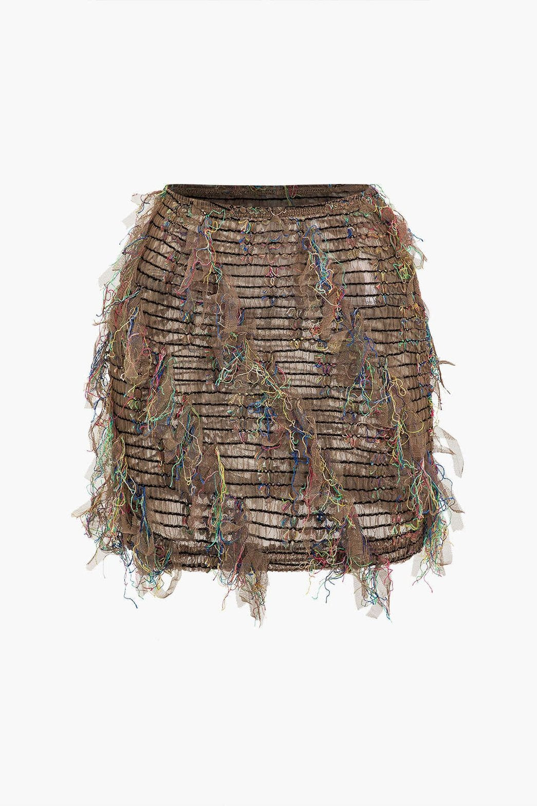Ensemble bustier à franges vue de côté soleil