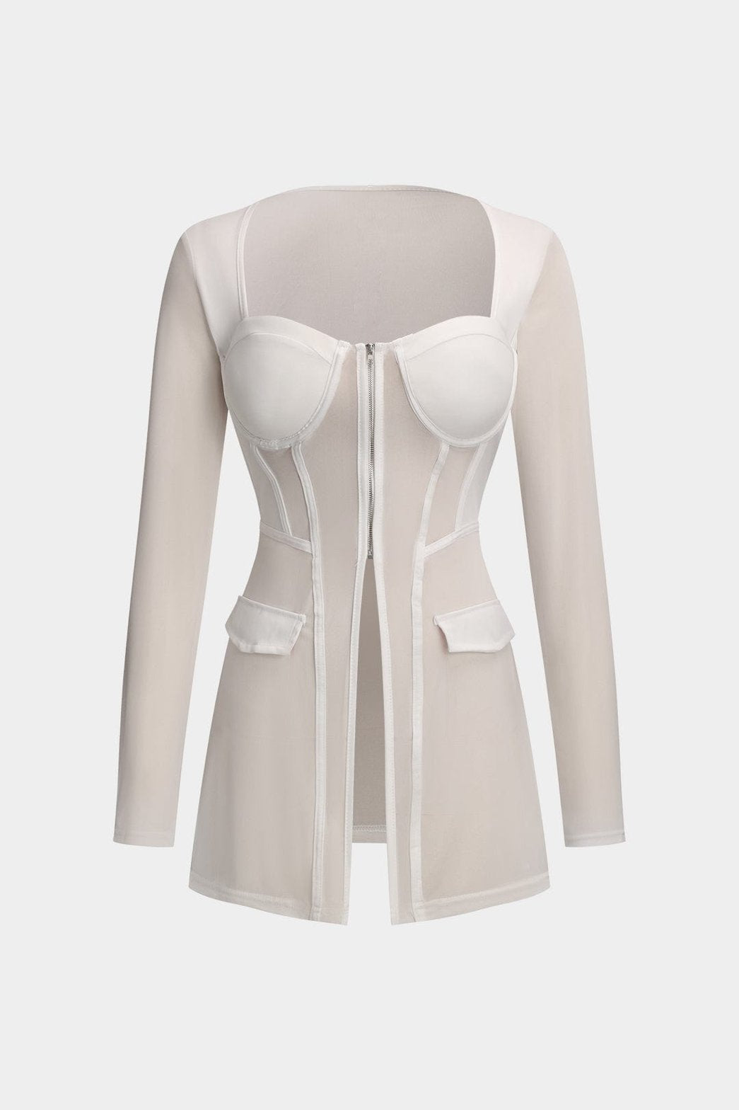 Ensemble deux pièces mesh blanc vue de dos Douceur