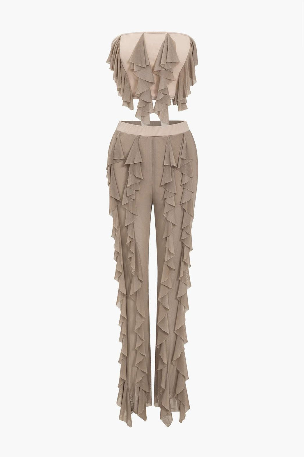 Ensemble bustier à volants sublime rubis