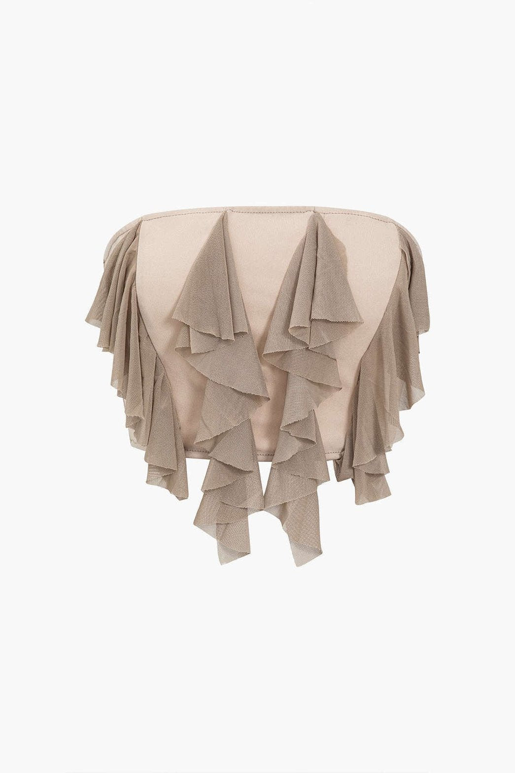 Ensemble bustier à volants gracieux plume