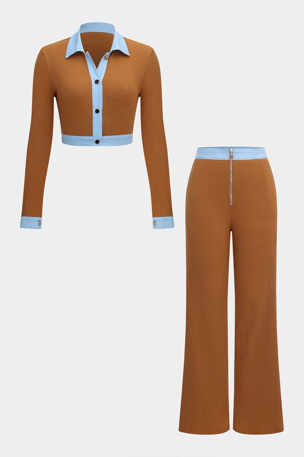 Ensemble pantalon large et top court style