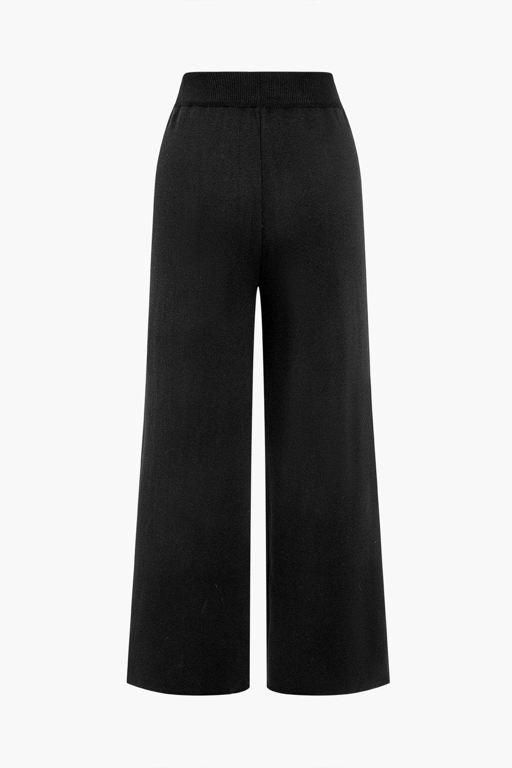 Pantalon large noir en maille nuage