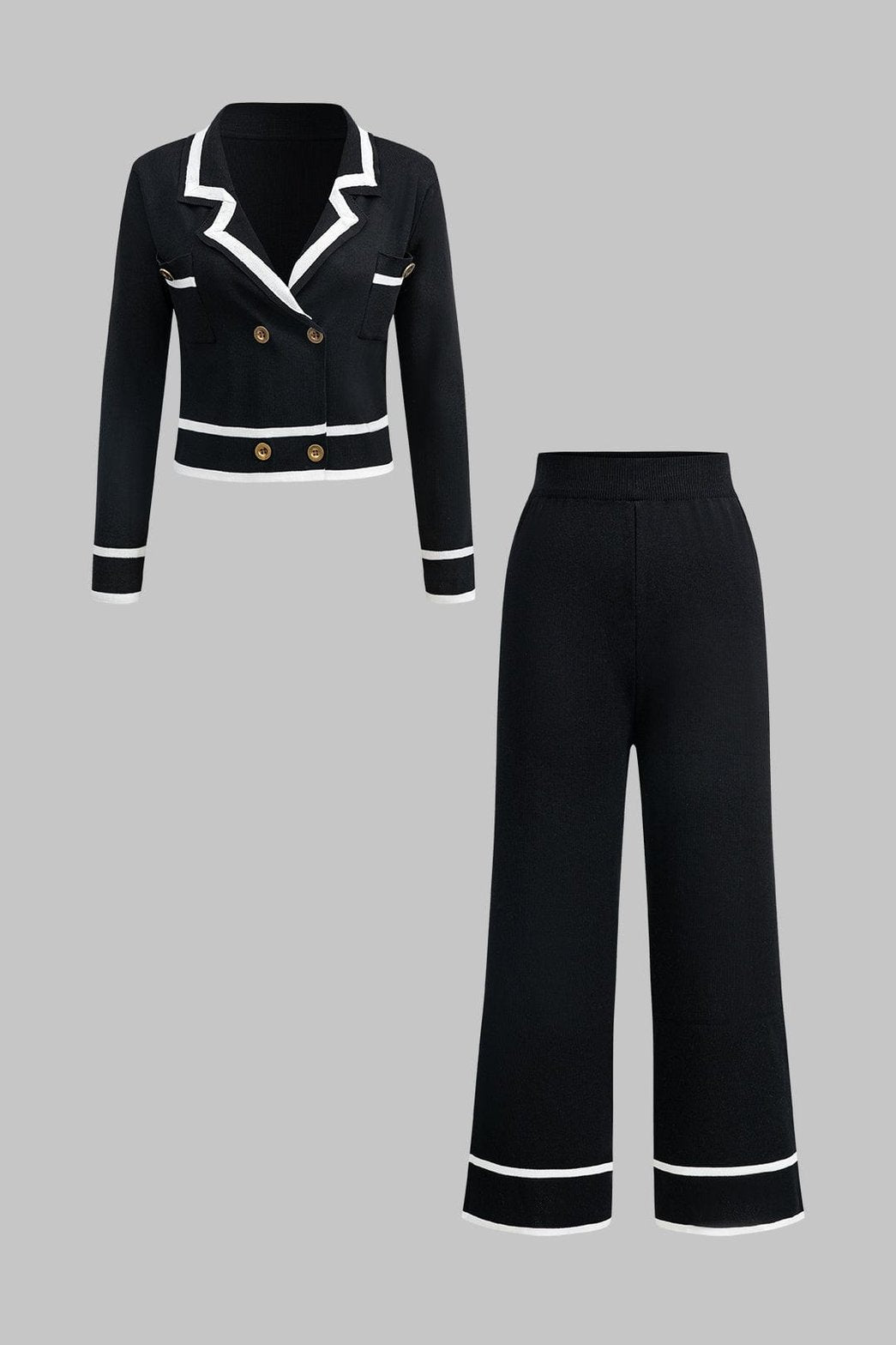 Ensemble cardigan noir et blanc élégant zephyr