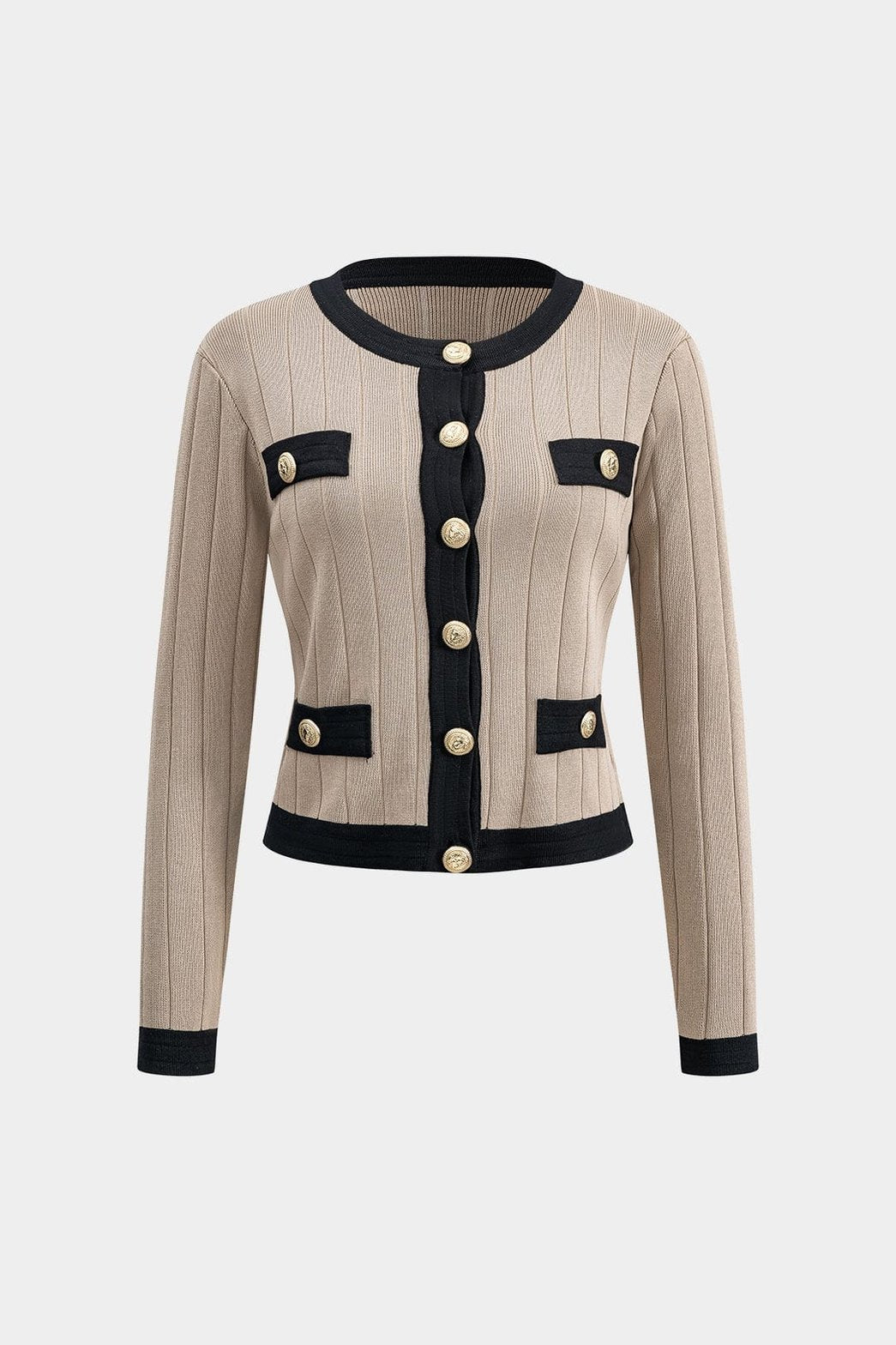 Ensemble deux pièces tricot boutons dorés étoile