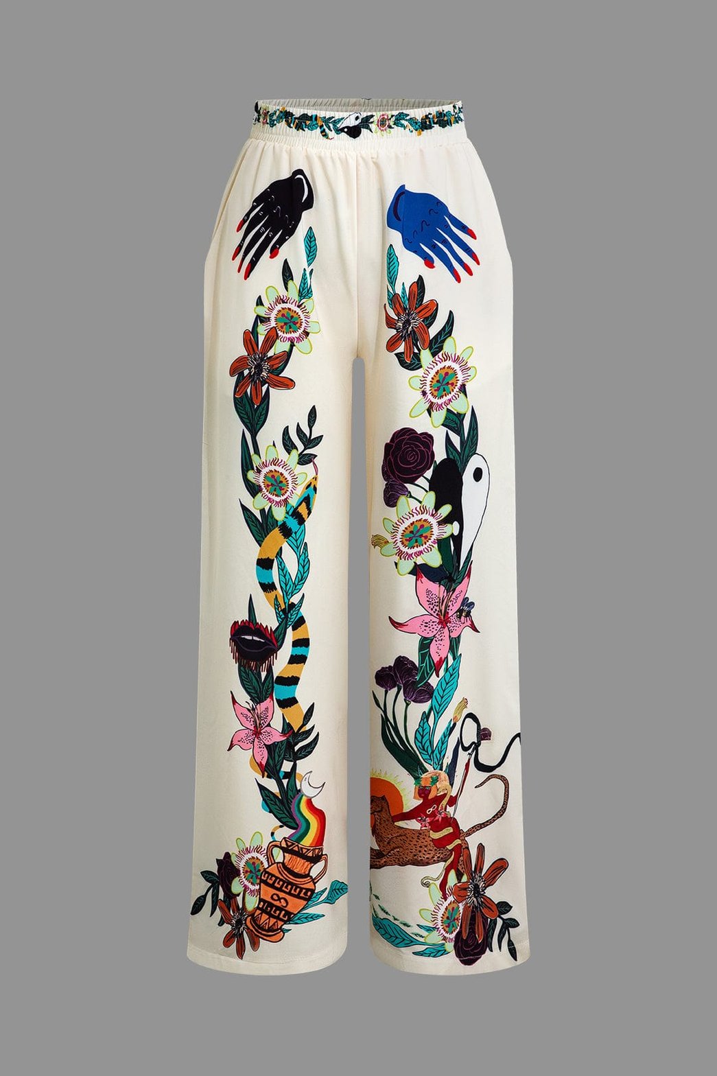 Détail motif floral coloré étoile