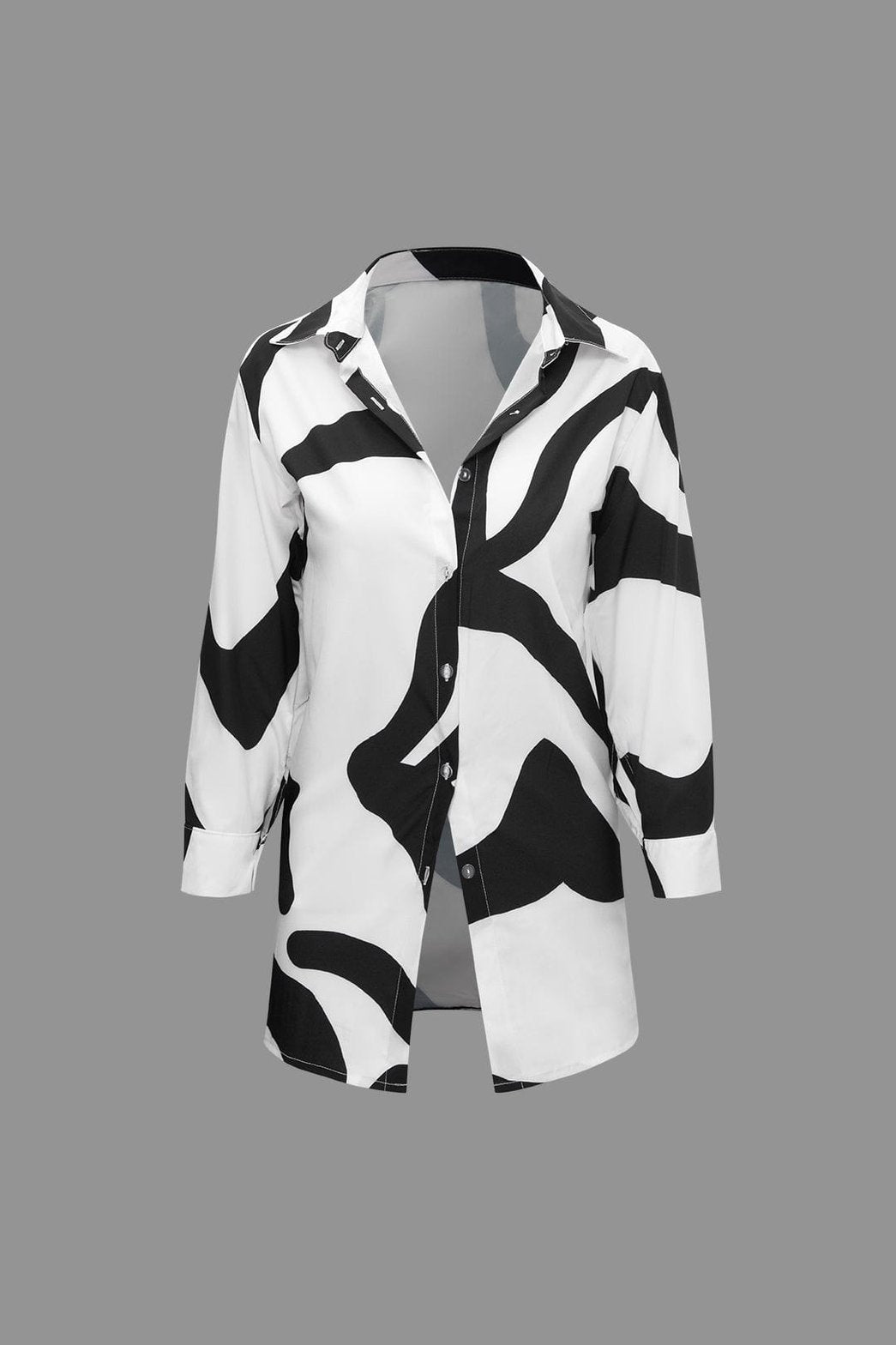 Chemise longue motif abstrait harmonie