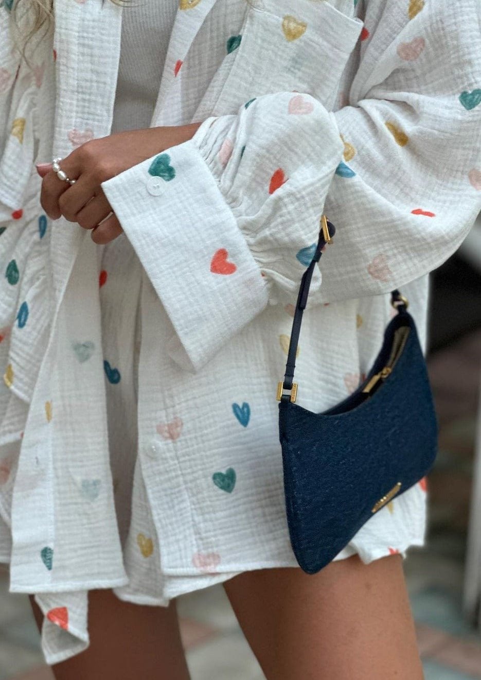 Ensemble Chemise & Short Motif Cœurs