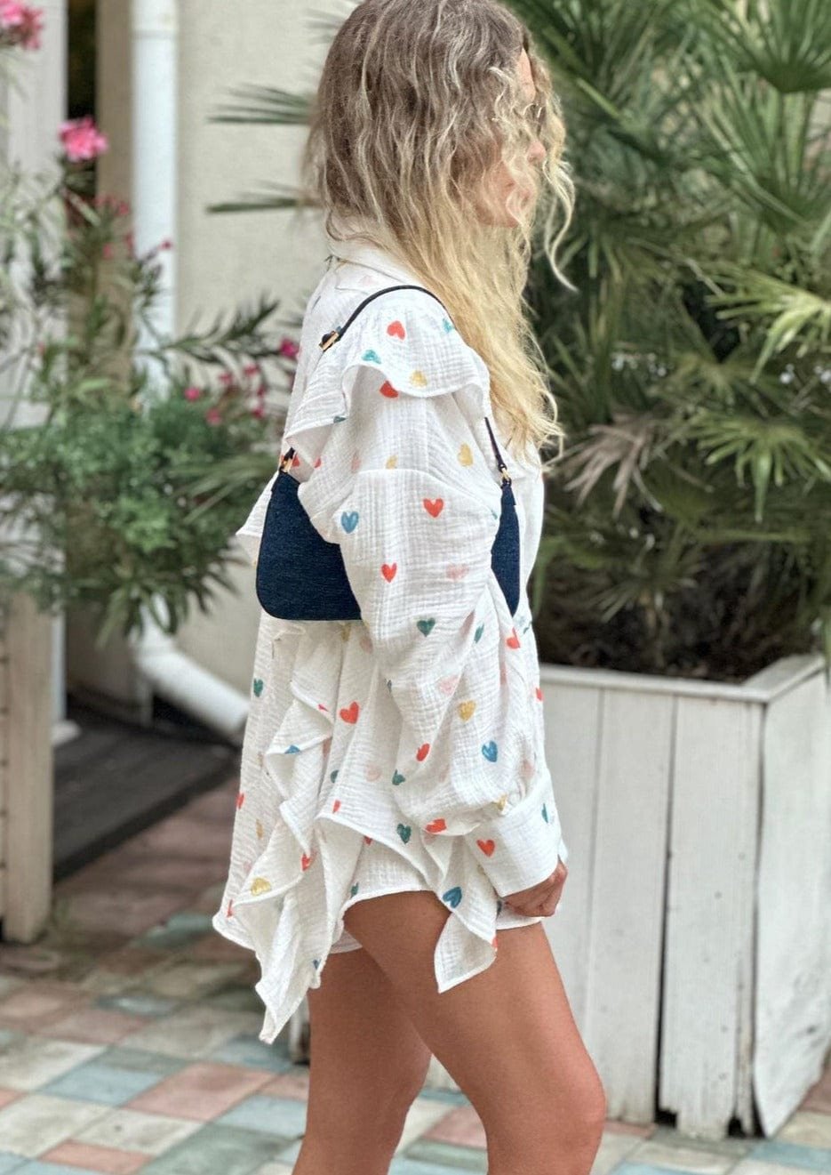 Ensemble Chemise & Short Motif Cœurs