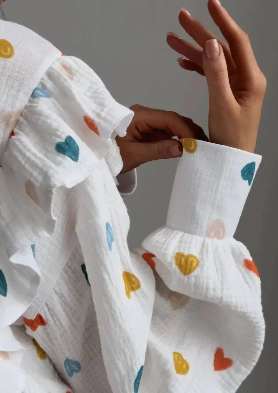 Ensemble Chemise & Short Motif Cœurs