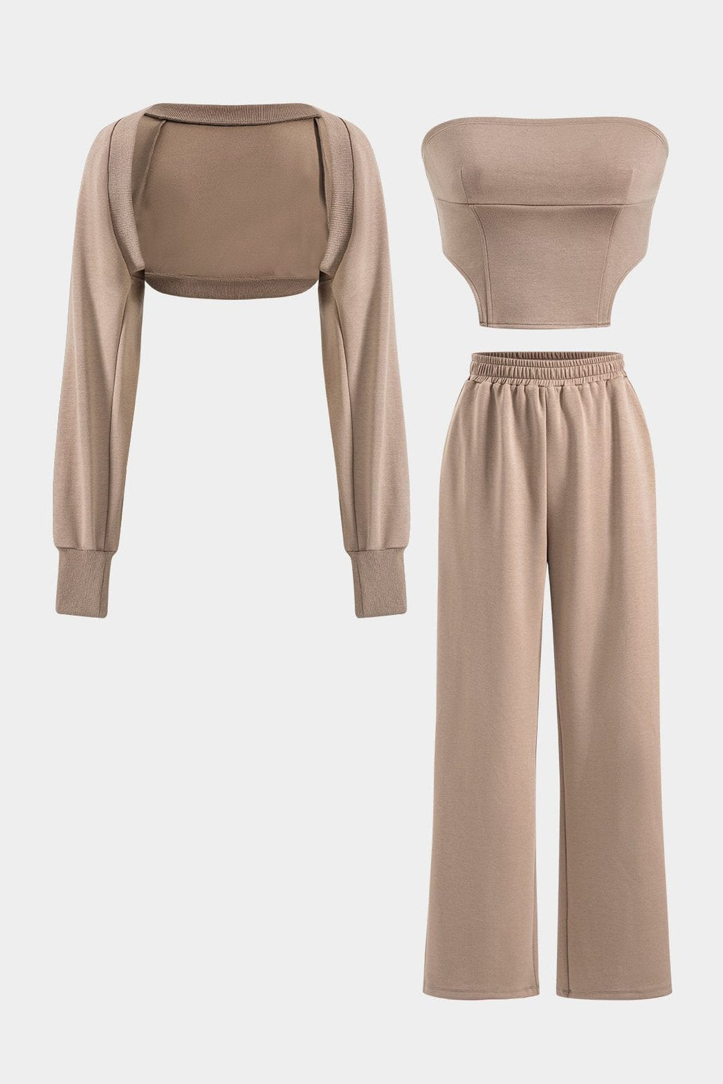 Ensemble trois pièces beige élégant doux