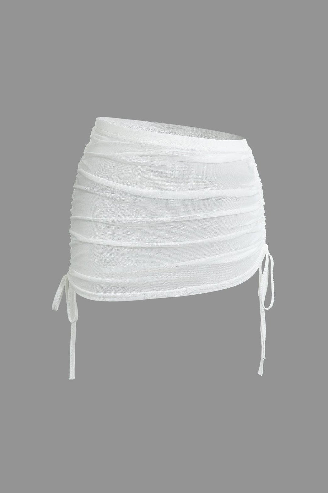 Mini-jupe blanche drapée légèreté
