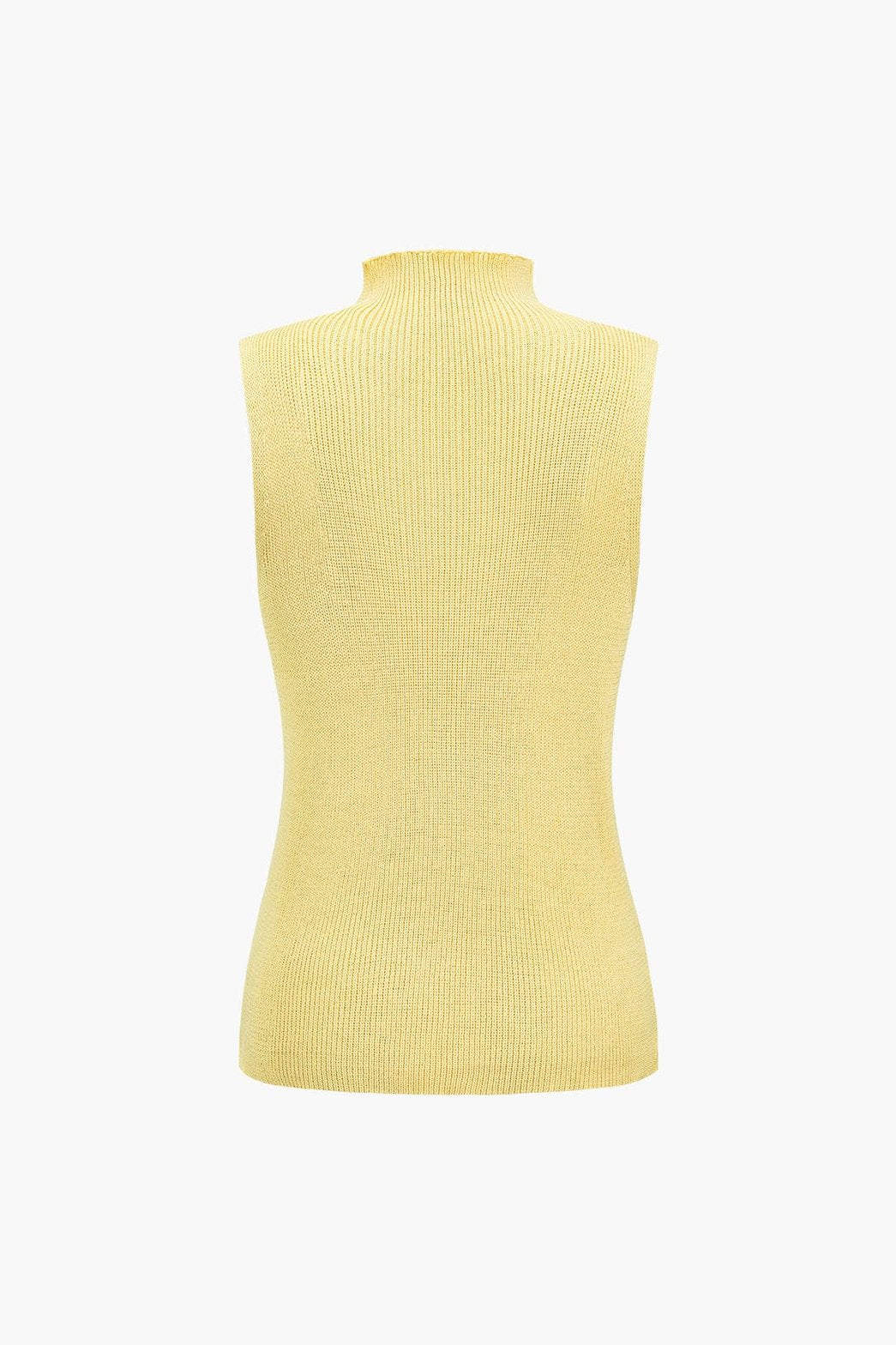 Ensemble maille côtelée jaune pastel vue latérale nuage