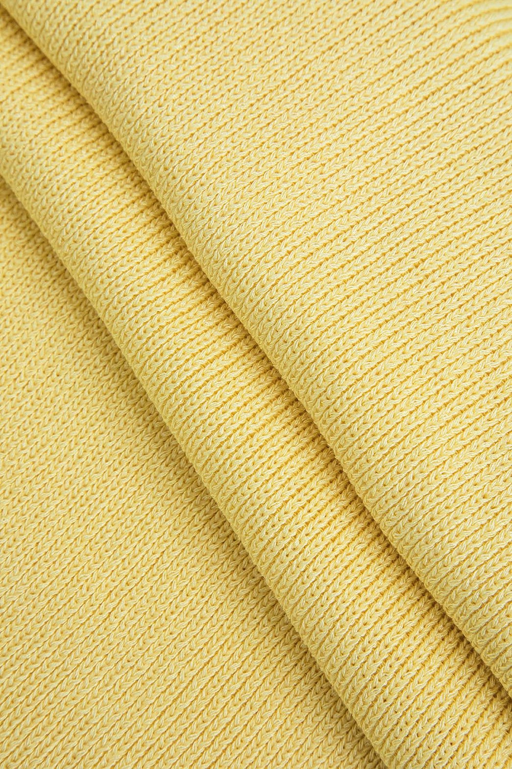 Ensemble maille côtelée jaune pastel vue ensemble cristal