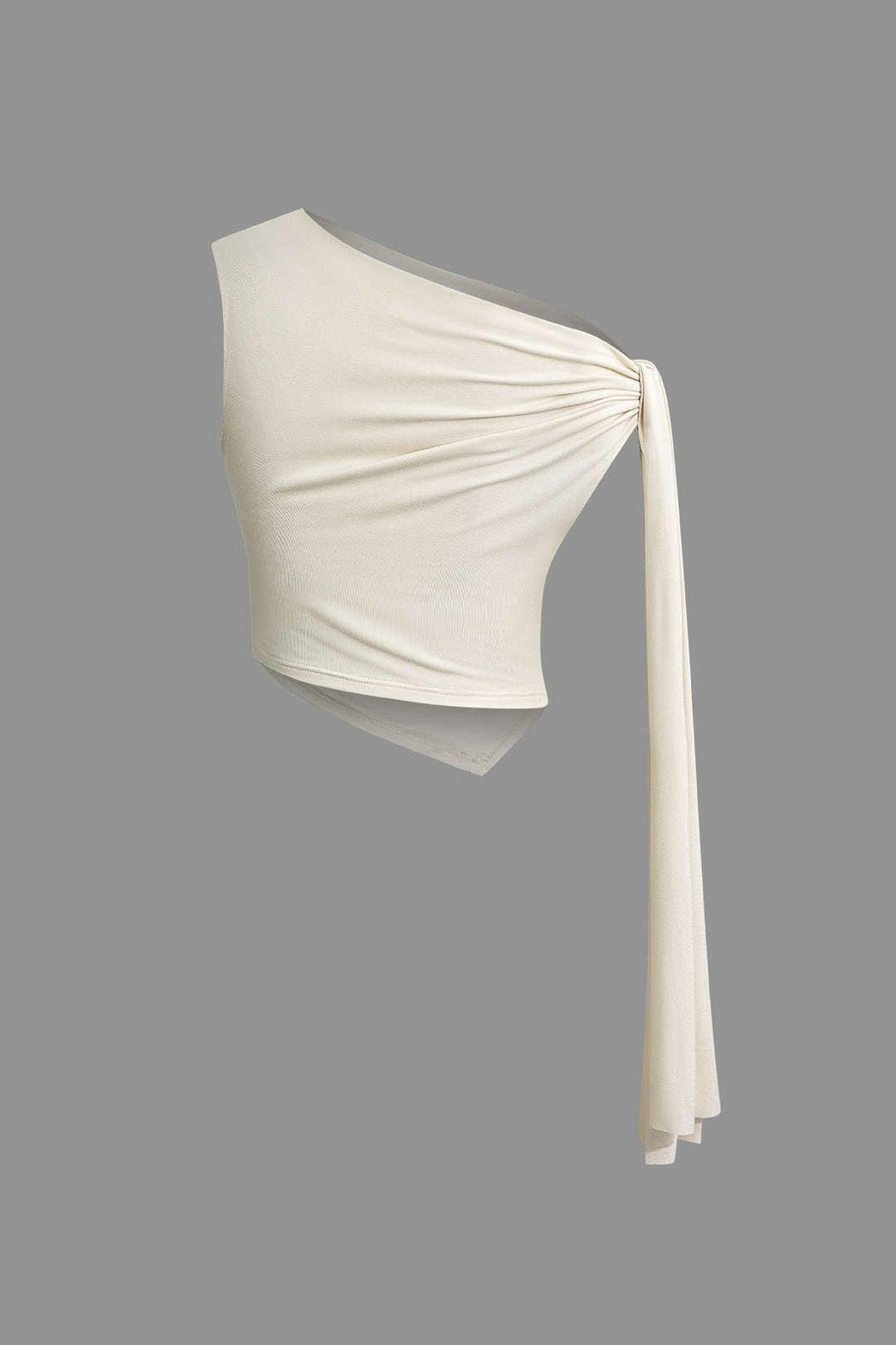 Détail drapé jupe asymétrique blanche - doux