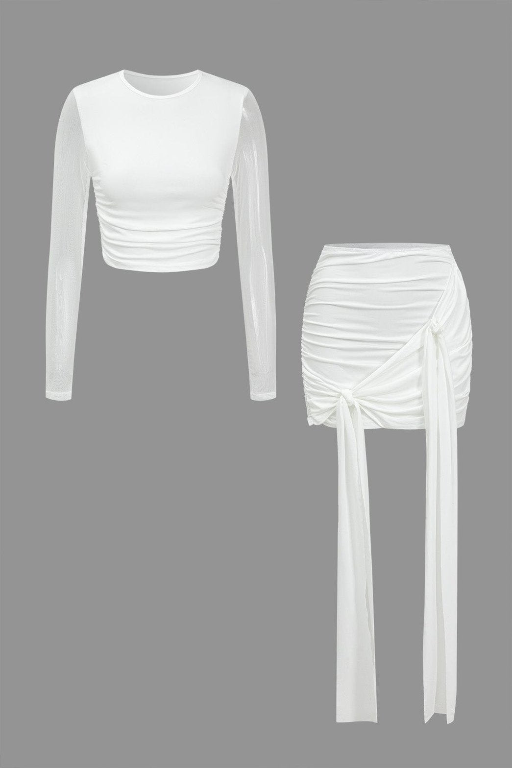 Ensemble blanc transparent drapé harmonie