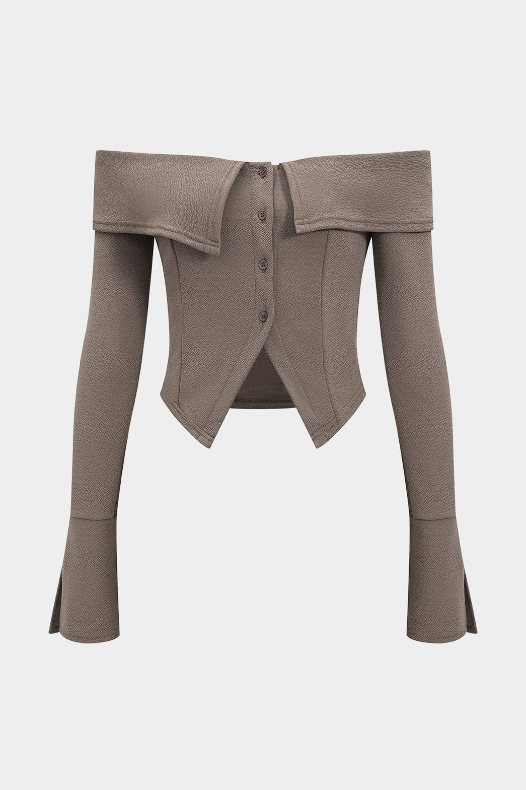 Top court épaules dénudées gris douceur