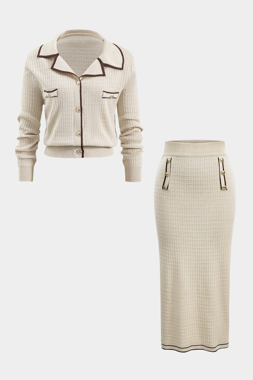 Ensemble tricot beige élégant Douceur