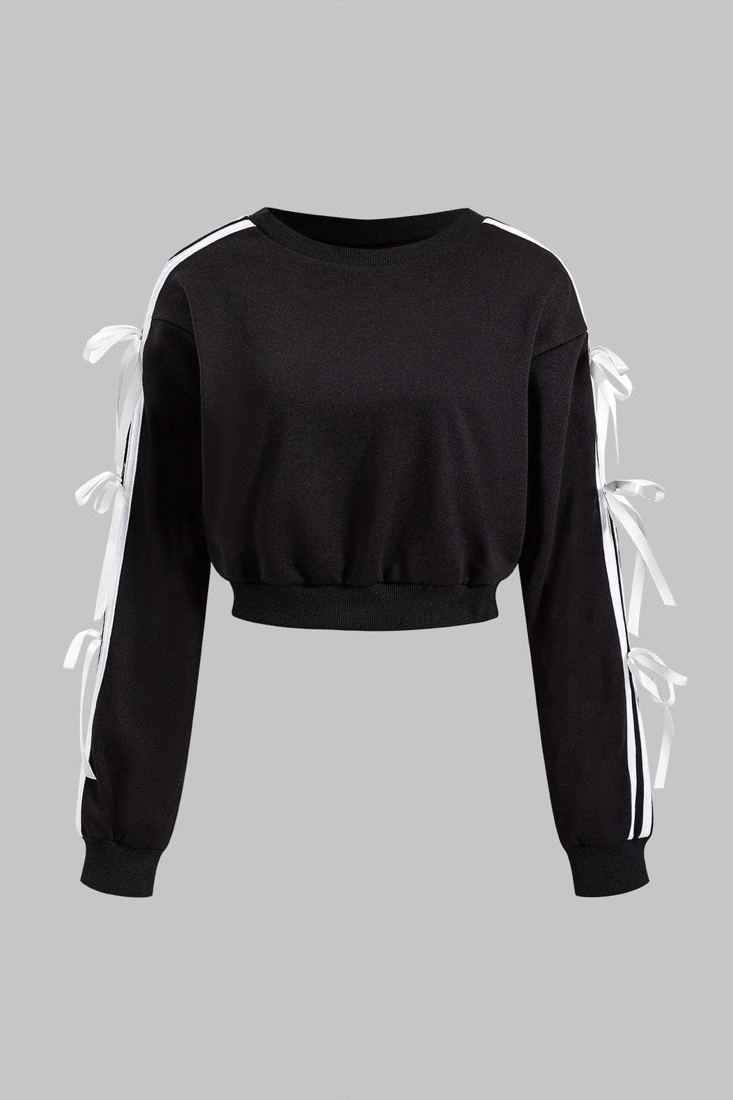 Vue arrière ensemble noir avec nœuds sublime