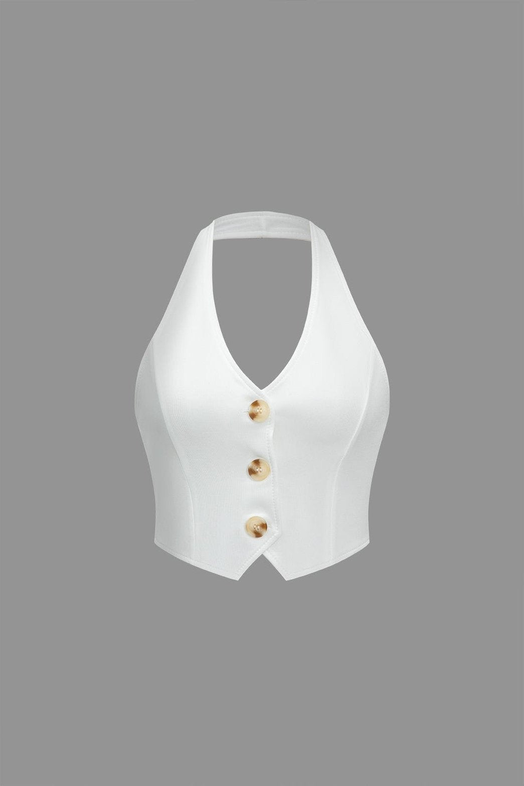 Top col V et pantalon large blanc douceur