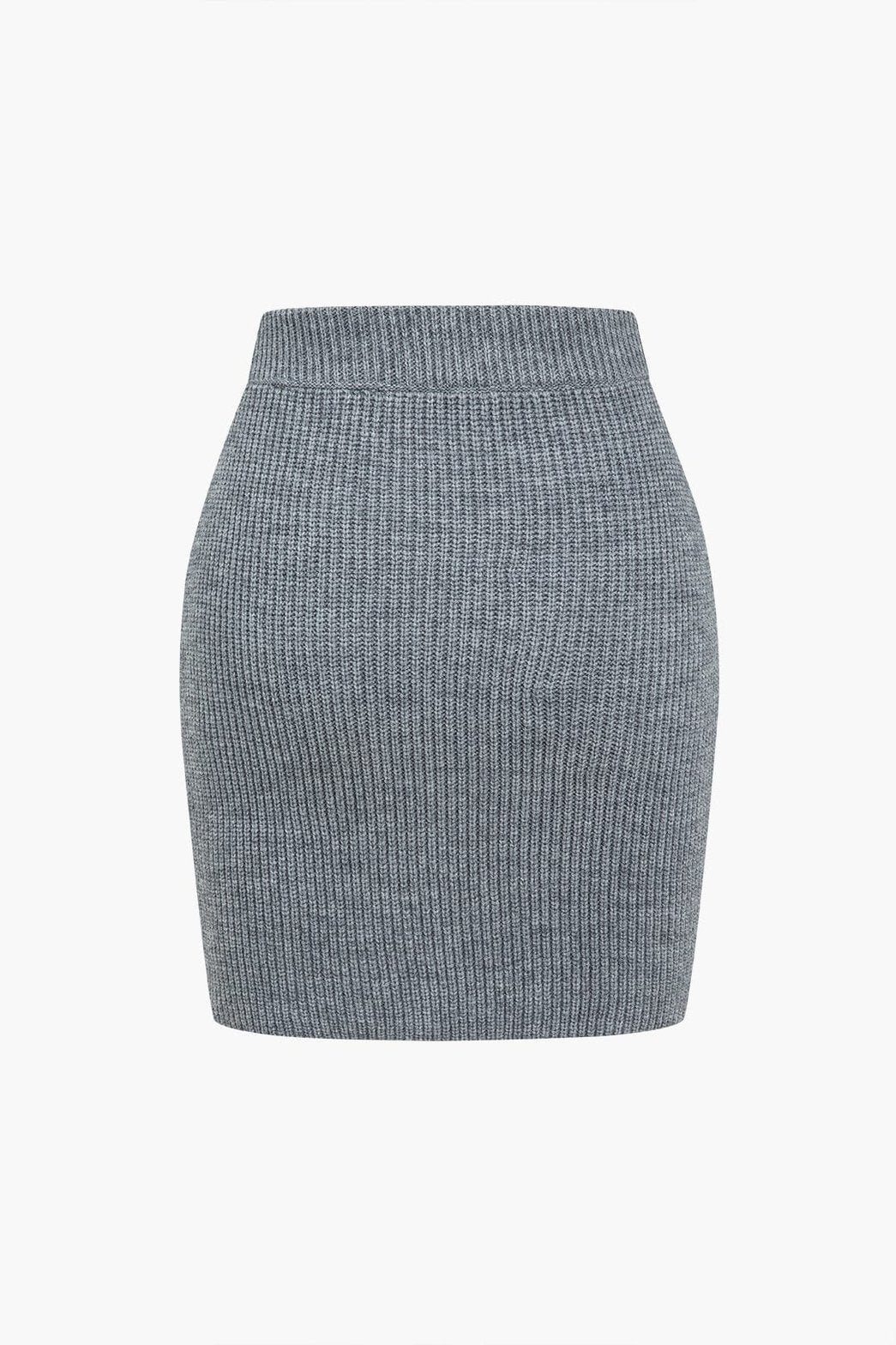 Top et jupe tricot gris style