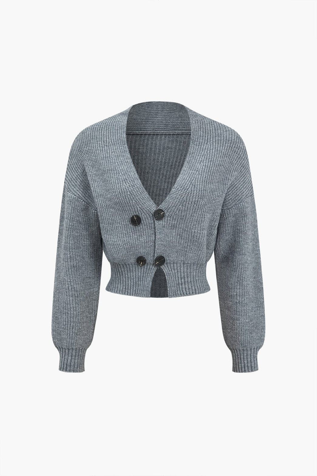 Top court tricot gris élégance