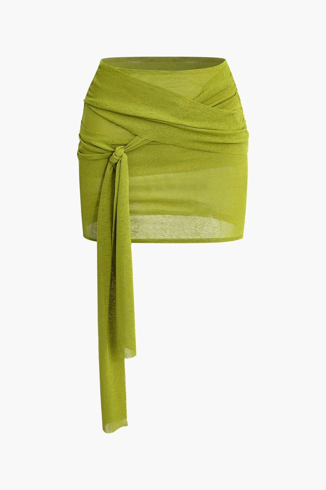 Mini jupe drapée verte avec nœud jazz