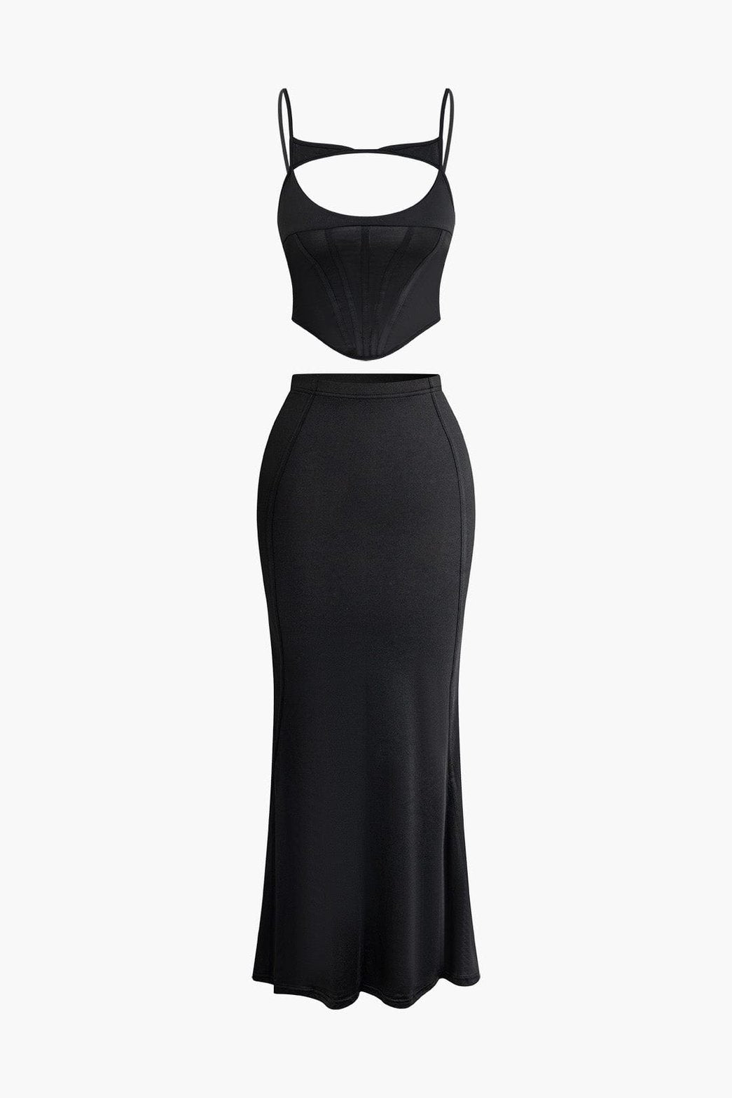 Ensemble corset noir élégant étoile