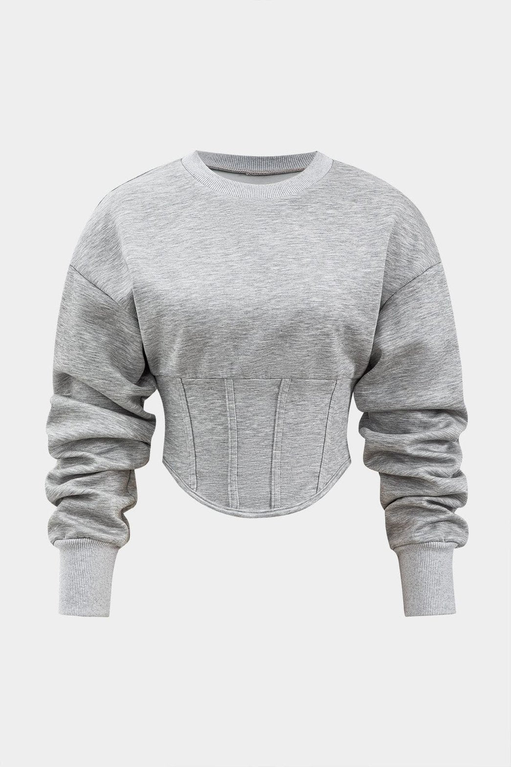 Vue de dos ensemble sport chic gris harmonie