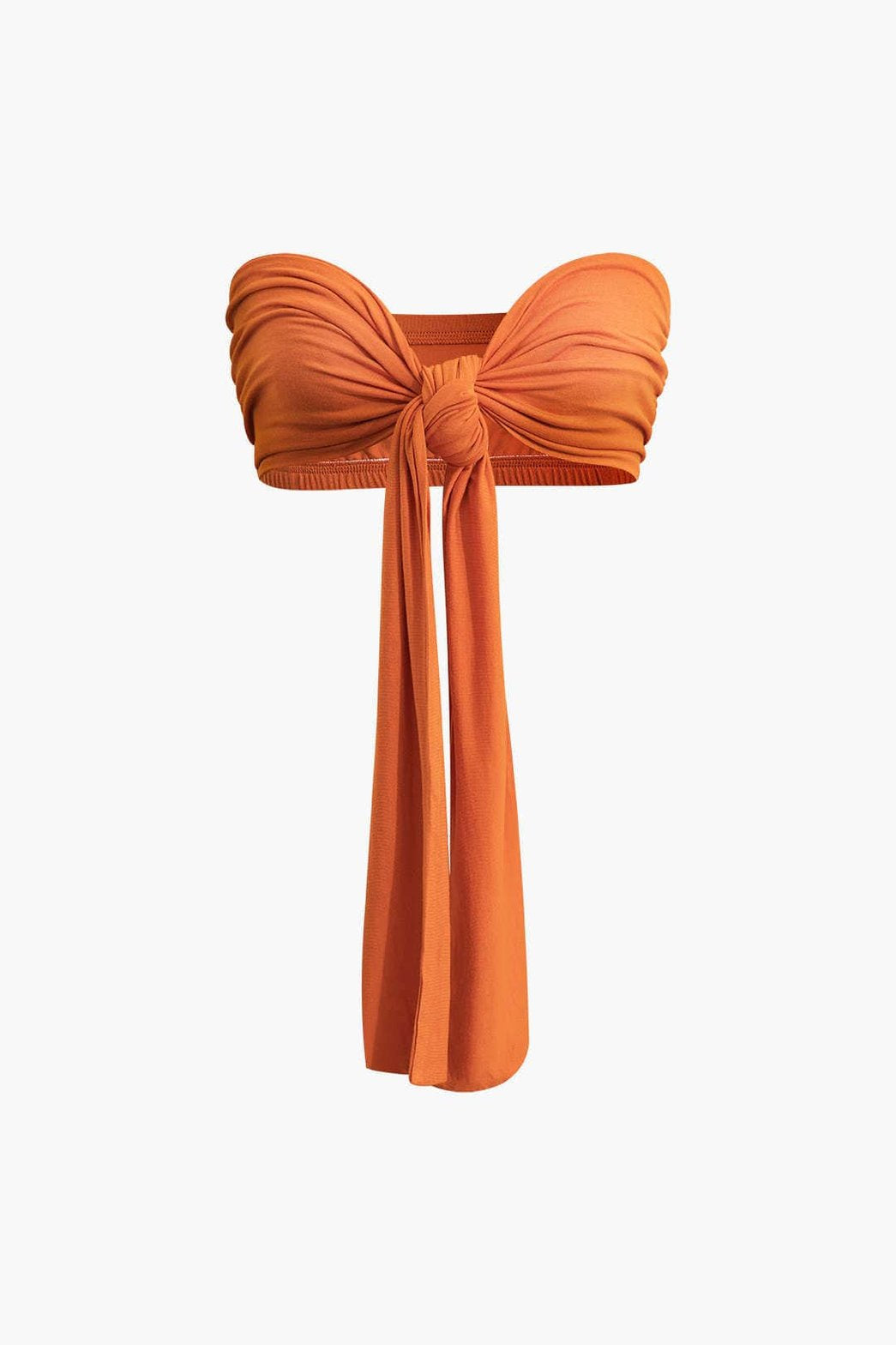 Ensemble Crop Top Bandeau et Pantalon Large Terracotta
