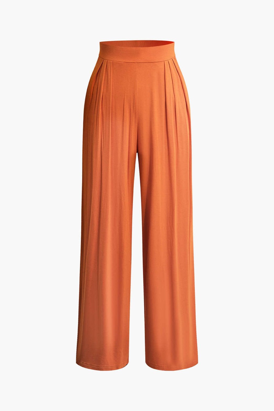 Ensemble Crop Top Bandeau et Pantalon Large Terracotta