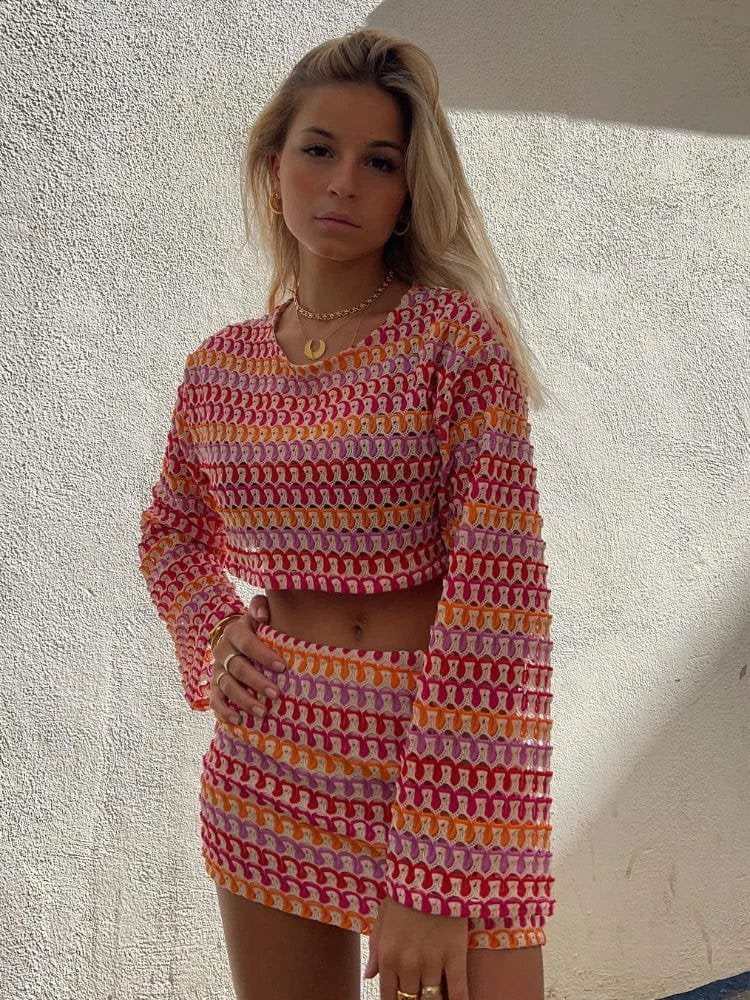 Ensemble été tendance rose vague