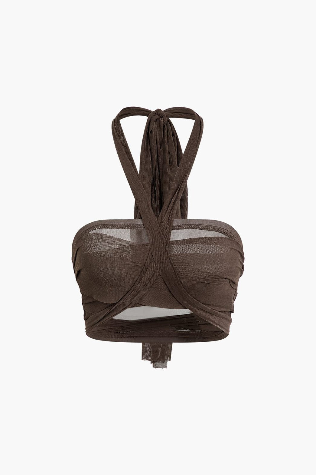 Top et jupe drapés marron harmonie