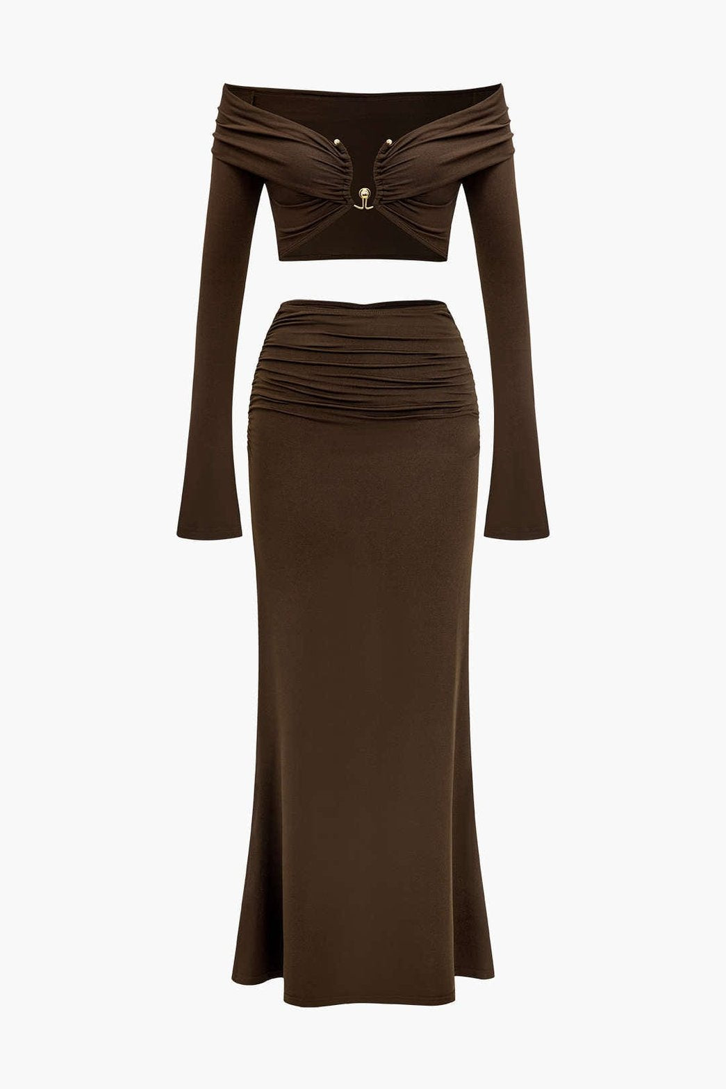 Top crop épaules dénudées velours