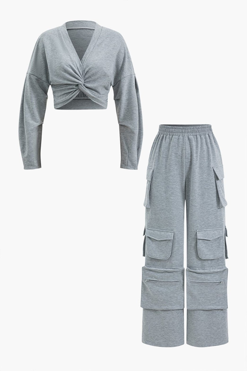 Ensemble gris sportif deux pièces douceur