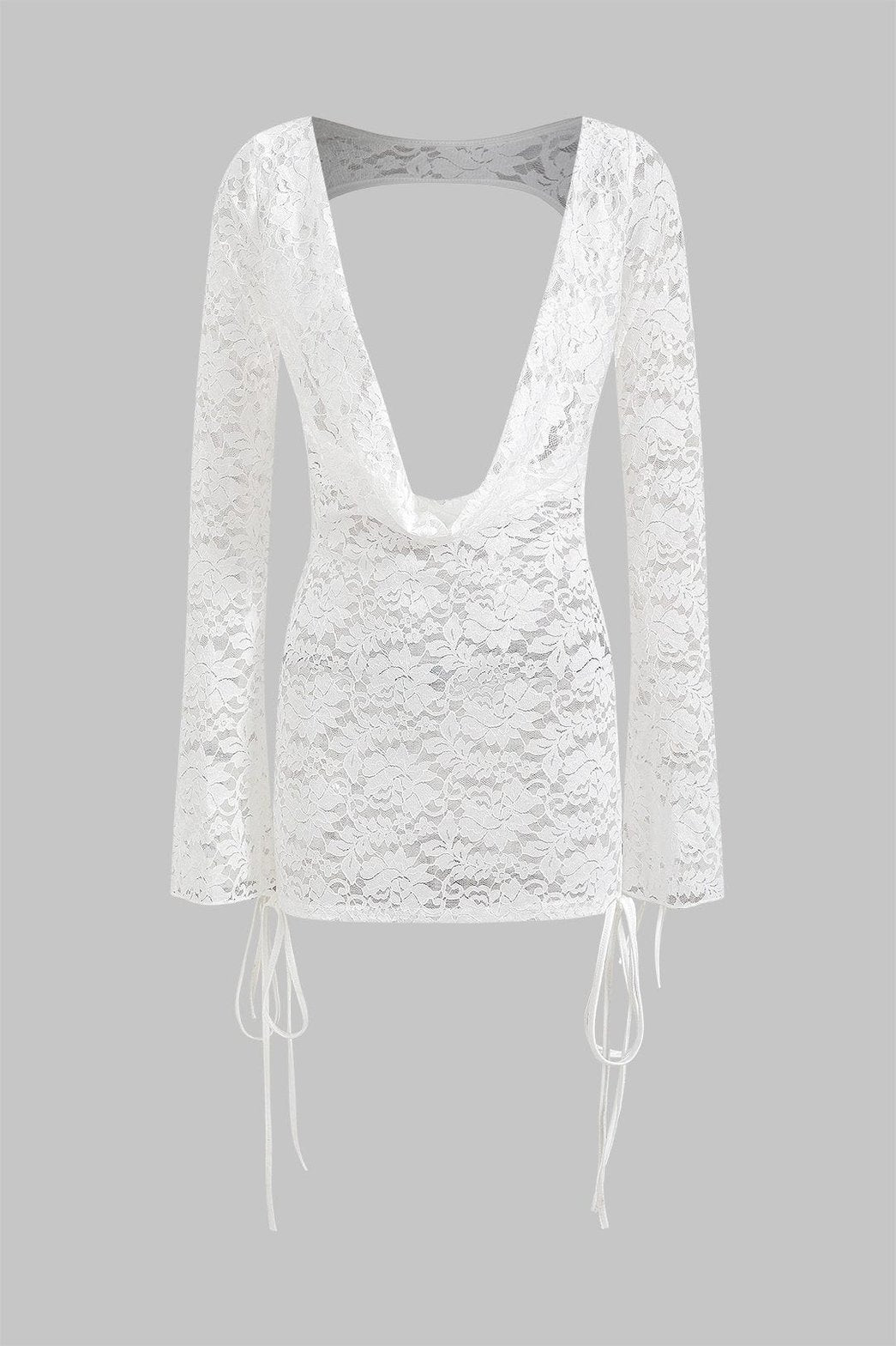 Ensemble dentelle blanc vue latérale sable