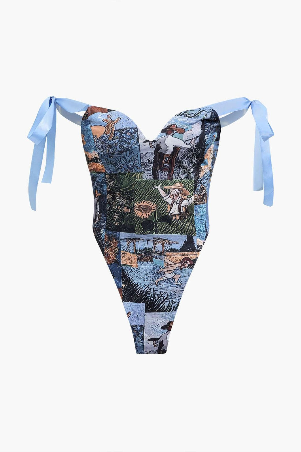 Ensemble deux pièces imprimé artistique vue arrière lune