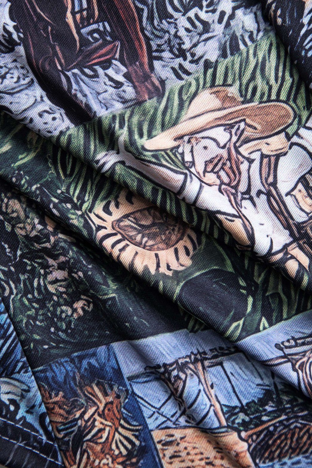 Ensemble deux pièces imprimé artistique vue détaillée pluie