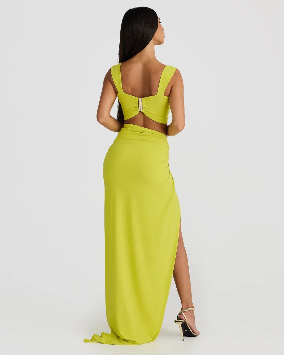 Ensemble maxi jupe fendue glamour étoile