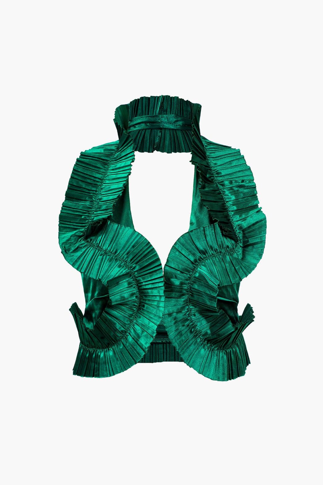 Dos nu plissé vert glamour lune