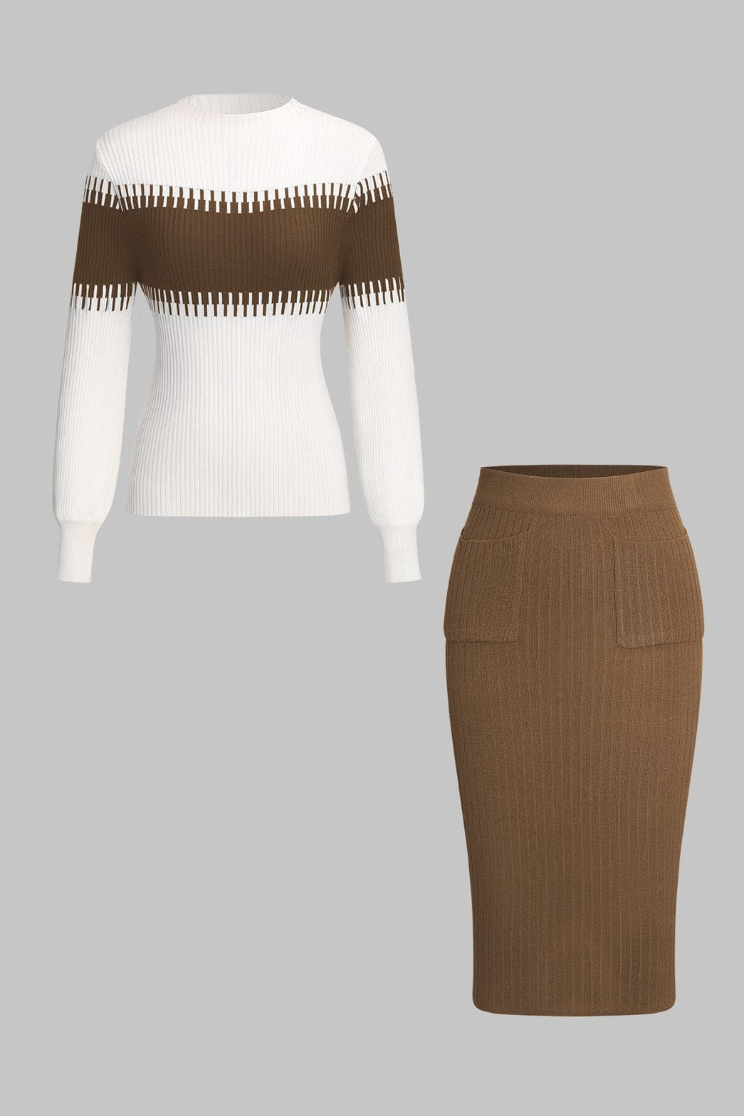 Tenue coordonnée rayée chic
